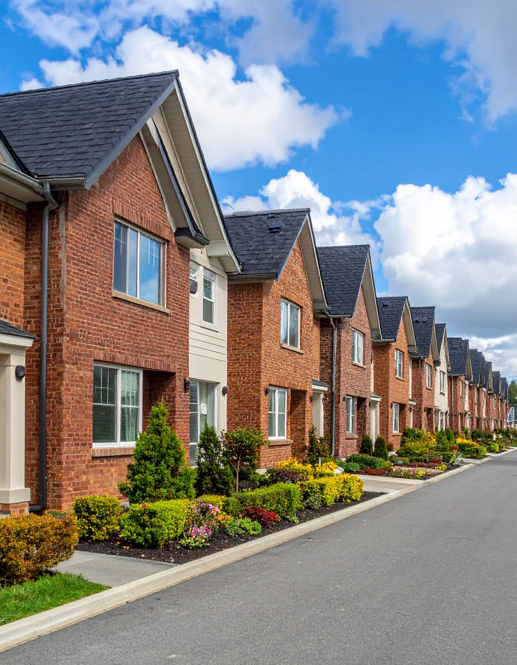 A row of houses ready for digital marketing for housebuilders