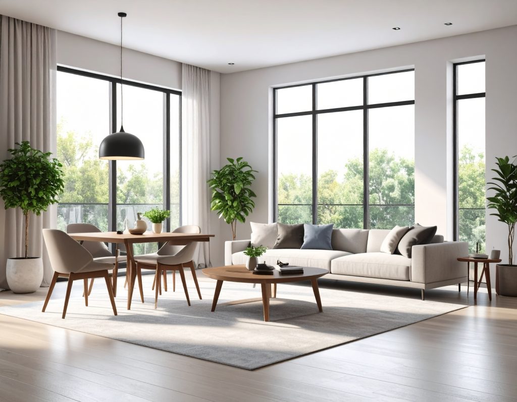 Living room of a house marketed with the 2025 estate agents digital marketing playbook
