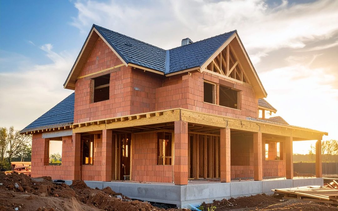 A house being build and ready for housebuilder marketing